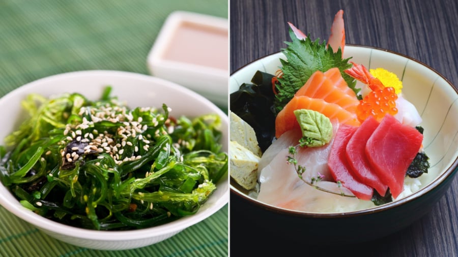 Cá và rong biển là hai loại thực phẩm được người Nhật ưa chuộng.